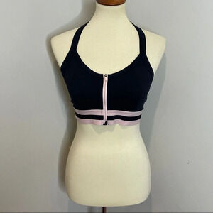 Sweaty Betty Black and Pink‎ Front Zip Bra